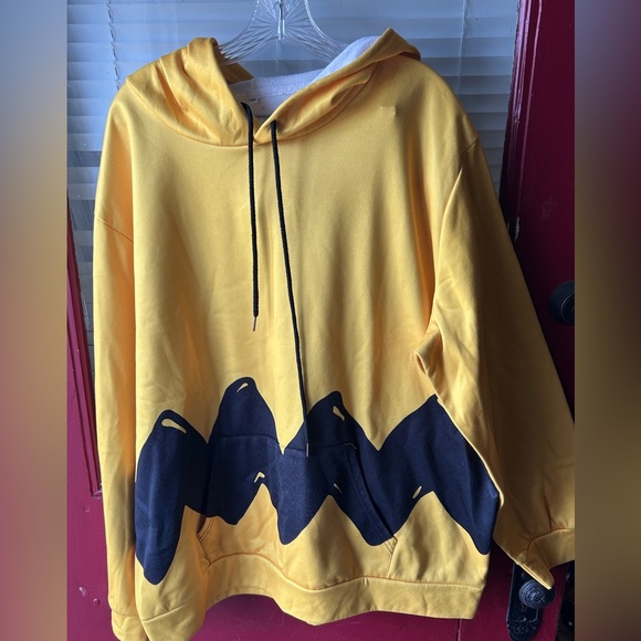 none Other - Bold Yellow Graphic Hoodie for Men